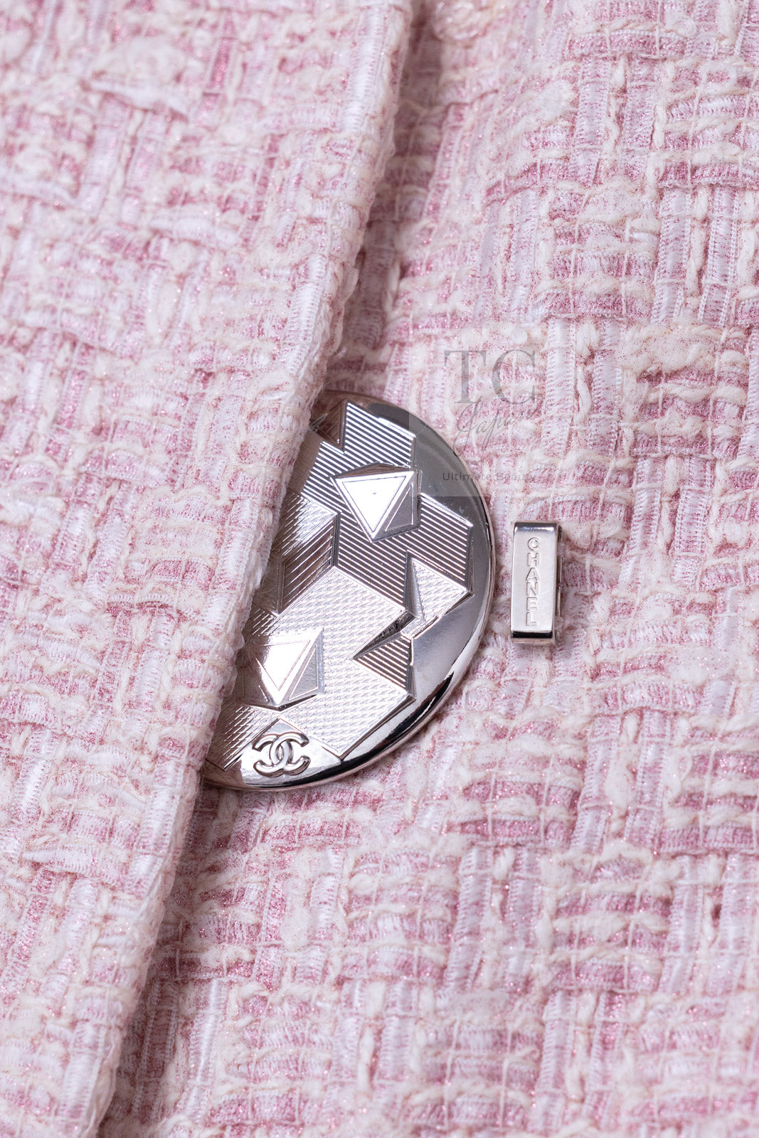 CHANEL 16S Blush Pink Collarless Tweed Jacket Coat 36 38 シャネル ピンク ノーカラー ツイード ジャケット コート 即発