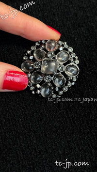 CHANEL 15B Black Gripoix Button Wool Tweed Coat 40 42 シャネル ブラック グリポワ 宝石 ボタン ウール ツイード コート 即発