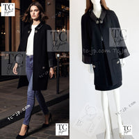 CHANEL 15B Black Gripoix Button Wool Tweed Coat 40 42 シャネル ブラック グリポワ 宝石 ボタン ウール ツイード コート 即発