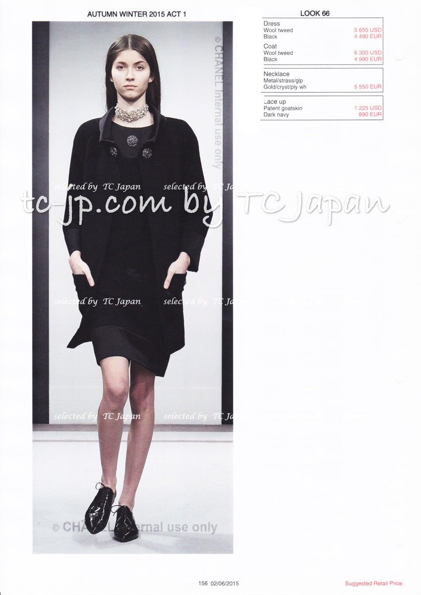 CHANEL 15B Black Gripoix Button Wool Tweed Coat 40 42 シャネル ブラック グリポワ 宝石 ボタン ウール ツイード コート 即発