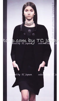CHANEL 15B Black Gripoix Button Wool Tweed Coat 40 42 シャネル ブラック グリポワ 宝石 ボタン ウール ツイード コート 即発