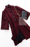 CHANEL 11A Red Black Gripox Button Wool Tweed Jacket Coat 38 シャネル レッド ブラック グリポワ 宝石 ボタン ジャケット コート 即発