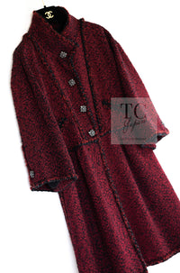 CHANEL 11A Red Black Gripox Button Wool Tweed Jacket Coat 38 シャネル レッド ブラック グリポワ 宝石 ボタン ジャケット コート 即発