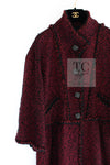 CHANEL 11A Red Black Gripox Button Wool Tweed Jacket Coat 38 シャネル レッド ブラック グリポワ 宝石 ボタン ジャケット コート 即発