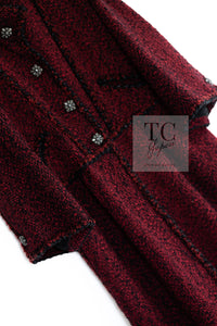 CHANEL 11A Red Black Gripox Button Wool Tweed Jacket Coat 38 シャネル レッド ブラック グリポワ 宝石 ボタン ジャケット コート 即発