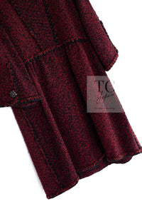 CHANEL 11A Red Black Gripox Button Wool Tweed Jacket Coat 38 シャネル レッド ブラック グリポワ 宝石 ボタン ジャケット コート 即発