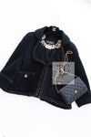 CHANEL 15PF Black Blade Trim Wool Coat Jacket 38 40 シャネル ブラック ブレイドトリム ウール コート ジャケット 即発