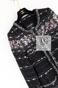 CHANEL 14A Black Multicolor Lesage Glitter Tweed Coat 42 44 シャネル ブラック マルチカラー ルサージュ ツイード コート 即発
