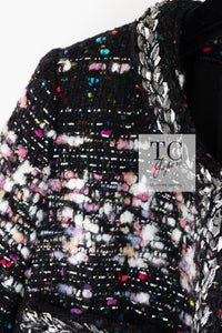 CHANEL 14A Black Multicolor Lesage Glitter Tweed Coat 38 シャネル ブラック マルチカラー ルサージュ ツイード コート 即発