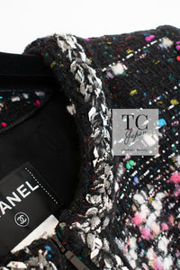 CHANEL 14A Black Multicolor Lesage Glitter Tweed Coat 38 シャネル ブラック マルチカラー ルサージュ ツイード コート 即発