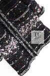 CHANEL 14A Black Multicolor Lesage Glitter Tweed Coat 38 シャネル ブラック マルチカラー ルサージュ ツイード コート 即発