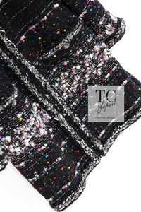 CHANEL 14A Black Multicolor Lesage Glitter Tweed Coat 38 シャネル ブラック マルチカラー ルサージュ ツイード コート 即発