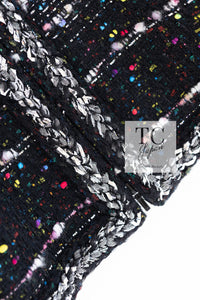 CHANEL 14A Black Multicolor Lesage Glitter Tweed Coat 38 シャネル ブラック マルチカラー ルサージュ ツイード コート 即発