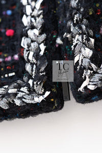 CHANEL 14A Black Multicolor Lesage Glitter Tweed Coat 42 44 シャネル ブラック マルチカラー ルサージュ ツイード コート 即発