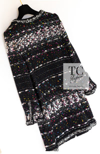 CHANEL 14A Black Multicolor Lesage Glitter Tweed Coat 38 シャネル ブラック マルチカラー ルサージュ ツイード コート 即発