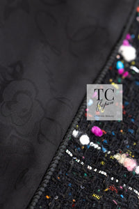CHANEL 14A Black Multicolor Lesage Glitter Tweed Coat 38 シャネル ブラック マルチカラー ルサージュ ツイード コート 即発