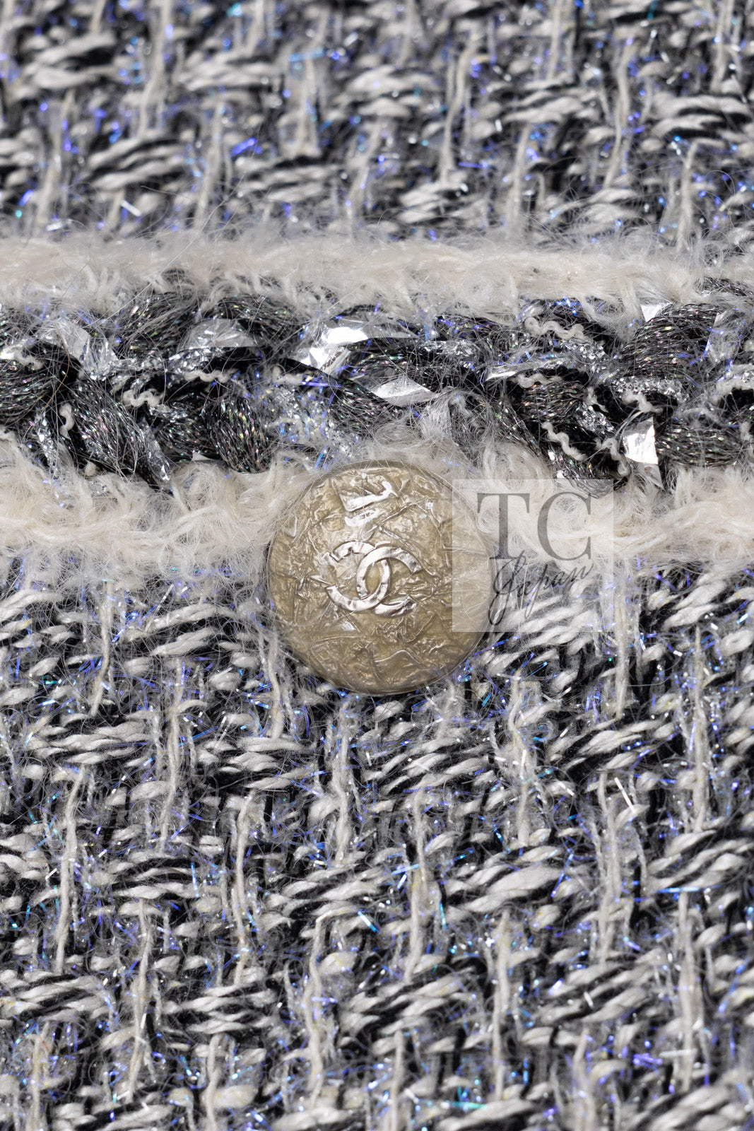 CHANEL 14A Gray SIlver Metallic Silk Cotton Tweed Long Coat 36 4
