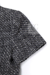 シャネル ジャケット コート CHANEL 15S グレー スタンドカラー スプリング 半袖 34