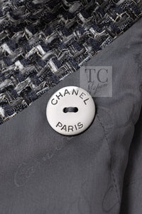 シャネル ジャケット コート CHANEL 15S グレー スタンドカラー スプリング 半袖 34