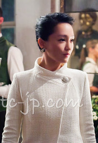 CHANEL 15S Grey Standing Collar Spring Jacket Coat 34 26