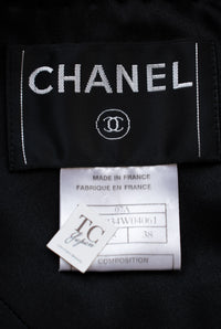 CHANEL 07A Black Metallic Tweed Cardigan Coat 38 シャネル ブラック メタリック ツイード カーディガン コート