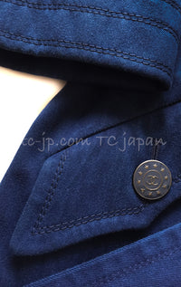 CHANEL 13S Laura Bailey Navy Cotton Trench Coat 36 38 シャネル ネイビー コットン ギャバジン トレンチ コート