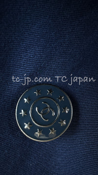 CHANEL 13S Laura Bailey Navy Cotton Trench Coat 36 38 シャネル ネイビー コットン ギャバジン トレンチ コート