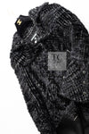 CHANEL 13A Black Metallic Tweed Coat 42 シャネル ブラック メタリック ツイード コート 即発