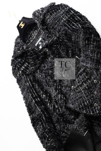 CHANEL 13A Black Metallic Tweed Coat 42 シャネル ブラック メタリック ツイード コート 即発
