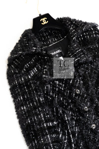 CHANEL 13A Black Metallic Tweed Coat 42 シャネル ブラック メタリック ツイード コート 即発