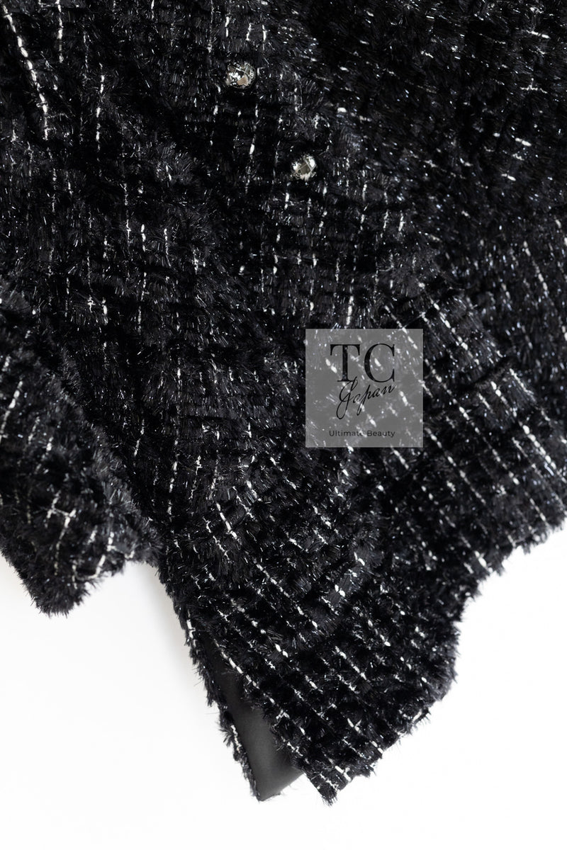 CHANEL 13A Black Metallic Tweed Coat 42 シャネル ブラック メタリック ツイード コート 即発