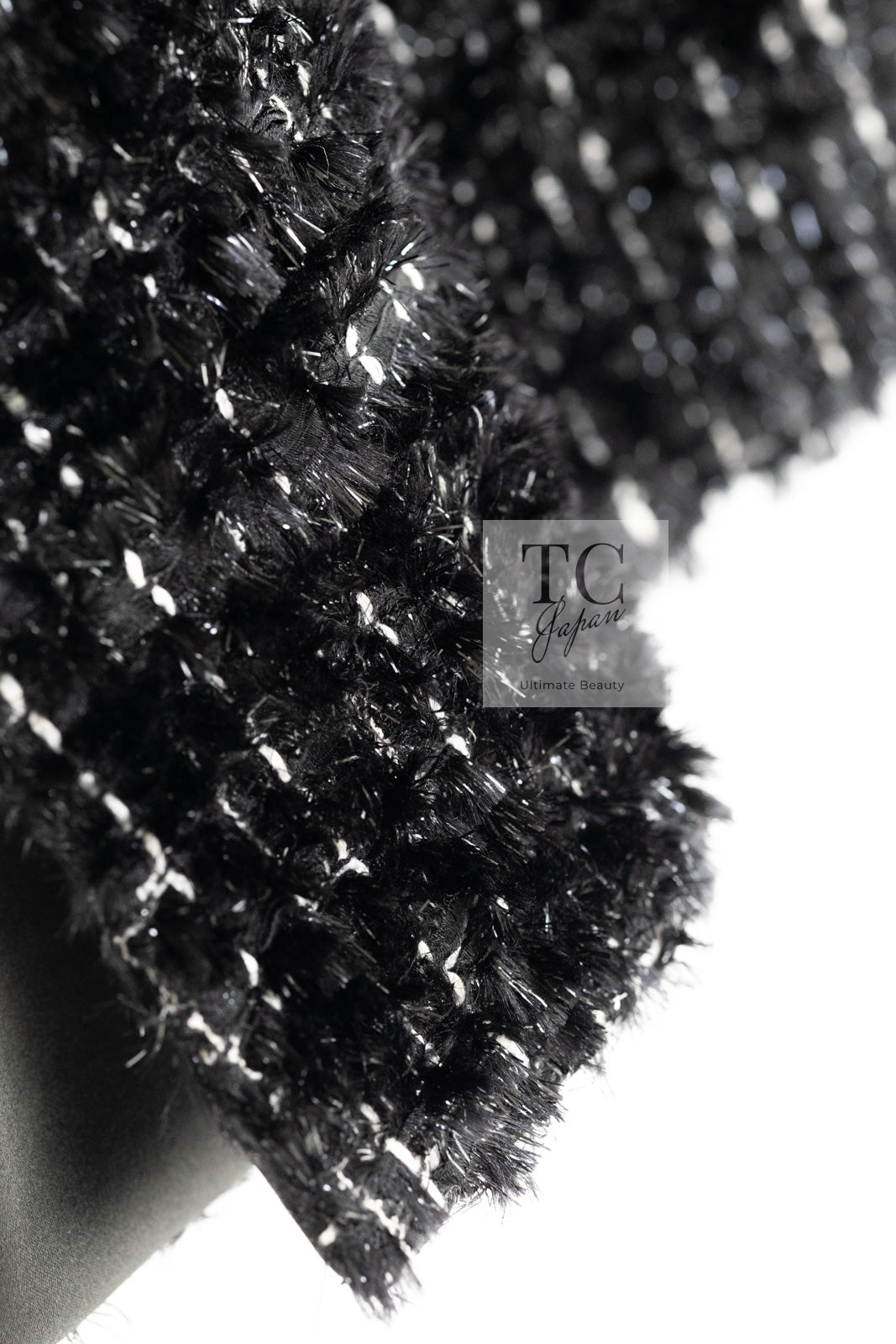 CHANEL 13A Black Metallic Tweed Coat 42 シャネル ブラック メタリック ツイード コート 即発