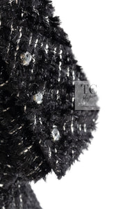 CHANEL 13A Black Metallic Tweed Coat 42 シャネル ブラック メタリック ツイード コート 即発