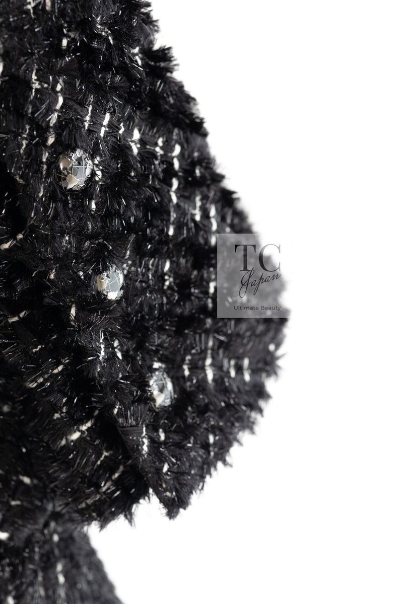 CHANEL 13A Black Metallic Tweed Coat 42 シャネル ブラック メタリック ツイード コート 即発