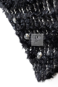 CHANEL 13A Black Metallic Tweed Coat 42 シャネル ブラック メタリック ツイード コート 即発