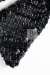 CHANEL 13A Black Metallic Tweed Coat 42 シャネル ブラック メタリック ツイード コート 即発