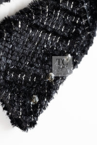 CHANEL 13A Black Metallic Tweed Coat 42 シャネル ブラック メタリック ツイード コート 即発