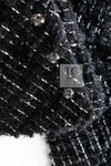 CHANEL 13A Black Metallic Tweed Coat 42 シャネル ブラック メタリック ツイード コート 即発
