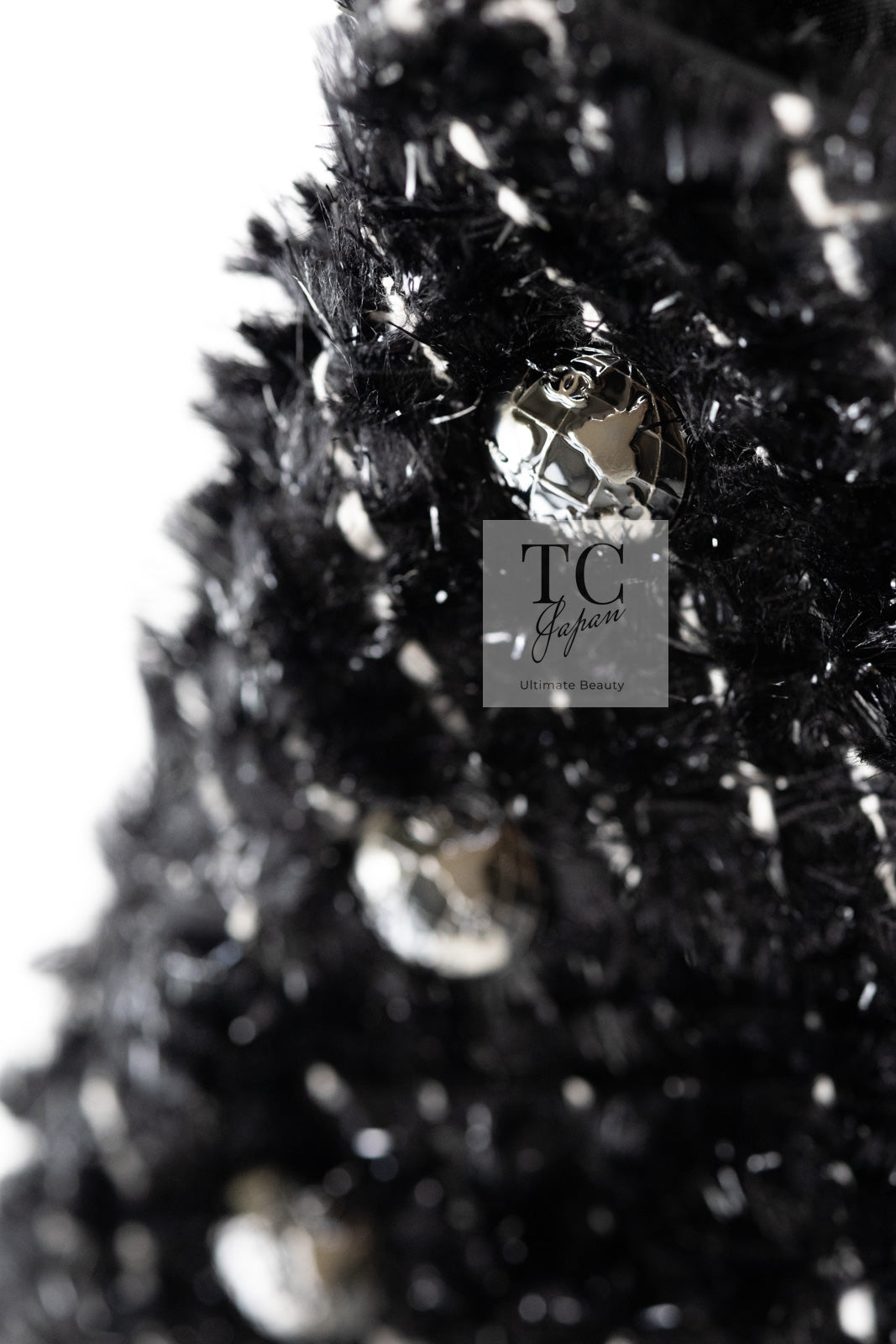 CHANEL 13A Black Metallic Tweed Coat 42 シャネル ブラック メタリック ツイード コート 即発