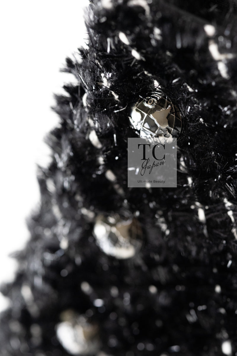 CHANEL 13A Black Metallic Tweed Coat 42 シャネル ブラック メタリック ツイード コート 即発