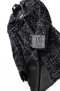 CHANEL 13A Black Metallic Tweed Coat 42 シャネル ブラック メタリック ツイード コート 即発