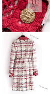 CHANEL 04S Ivory Red Mix Tweed Coat 38 シャネル アイボリー レッド ミックス ツイード コート 即発