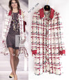 CHANEL 04S Ivory Red Mix Tweed Coat 38 シャネル アイボリー レッド ミックス ツイード コート 即発