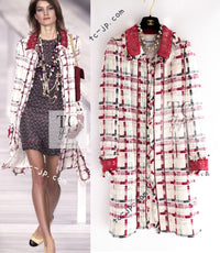 CHANEL 04S Ivory Red Mix Tweed Coat 38 シャネル アイボリー レッド ミックス ツイード コート 即発