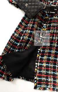 CHANEL 07A Black Multicolor Boucle Wool Tweed Coat with Belt 38 シャネル ブラック マルチカラー ブークレ ウール ツイード コート ベルト付き 即発