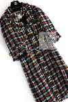 CHANEL 07A Black Multicolor Boucle Wool Tweed Coat with Belt 38 シャネル ブラック マルチカラー ブークレ ウール ツイード コート ベルト付き 即発