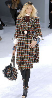 CHANEL 07A Black Multicolor Boucle Wool Tweed Coat with Belt 38 シャネル ブラック マルチカラー ブークレ ウール ツイード コート ベルト付き 即発