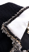 CHANEL 11A Black Dark Navy Gold Chain Trimming Jacket Coat 38 シャネル ブラック ダーク ネイビー ゴールド チェーン トリミング ジャケット コート