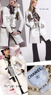 CHANEL 00A Ivory Black Trim Tweed Dress Coat with Belt 34 シャネル アイボリー ブラック トリム ベルト付 ワンピース コート 即発