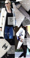 CHANEL 00A Ivory Black Trim Tweed Dress Coat with Belt 34 シャネル アイボリー ブラック トリム ベルト付 ワンピース コート 即発